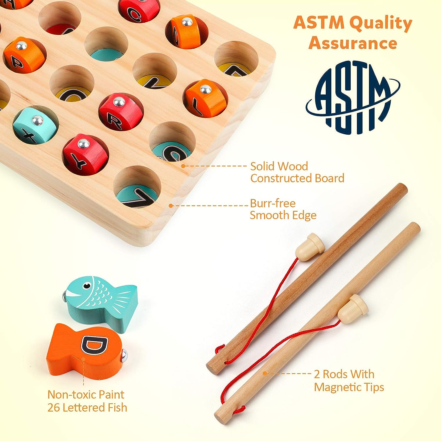 Maliben | Enchanting Wooden Magnetic Fishing Game - Educational Play Fun For Toddlers