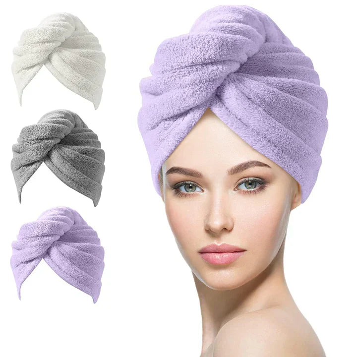 Maliben | Microfiber Hair Towel Set | 3 Pack For Quick Drying