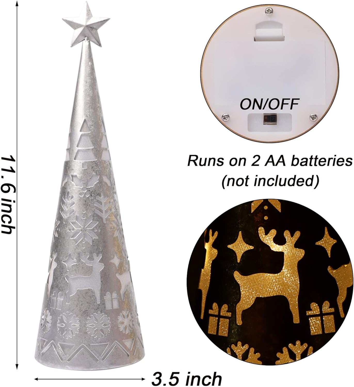 Maliben | Led Cone Table Decoration Set (2 Pieces) - Shimmercone