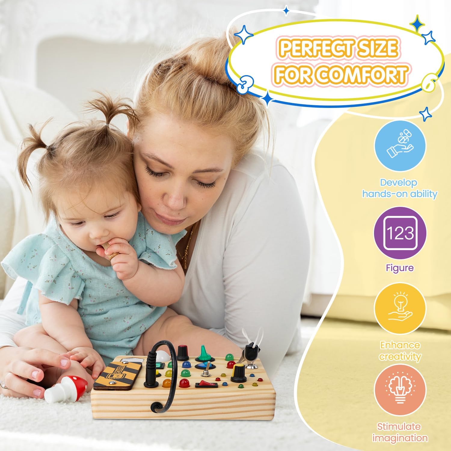 Maliben | Montessori Toddler Pin Board - Discovering With Creative Lights