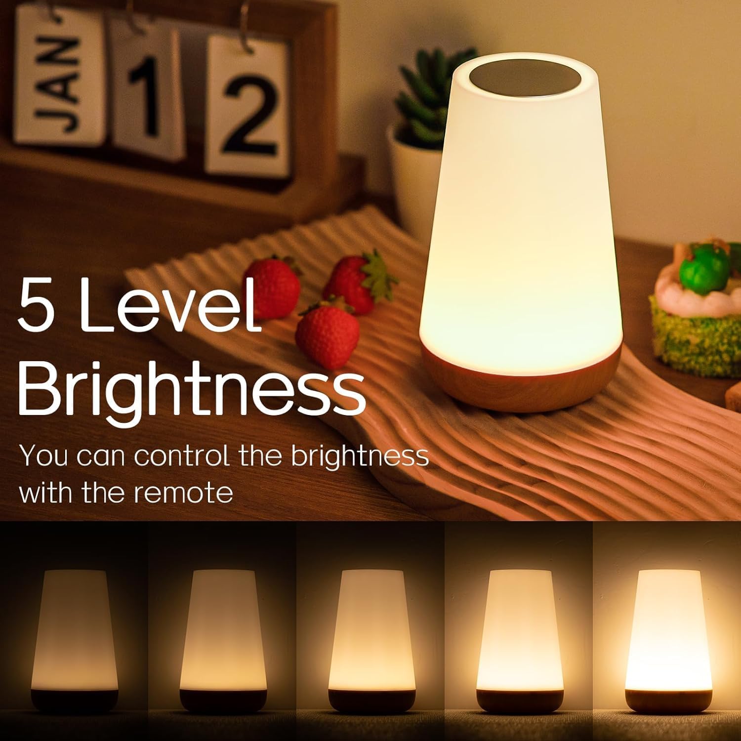 Maliben | Night Light, Led Touch Bedside Table Lamp, 13 Rgb Colours Changing