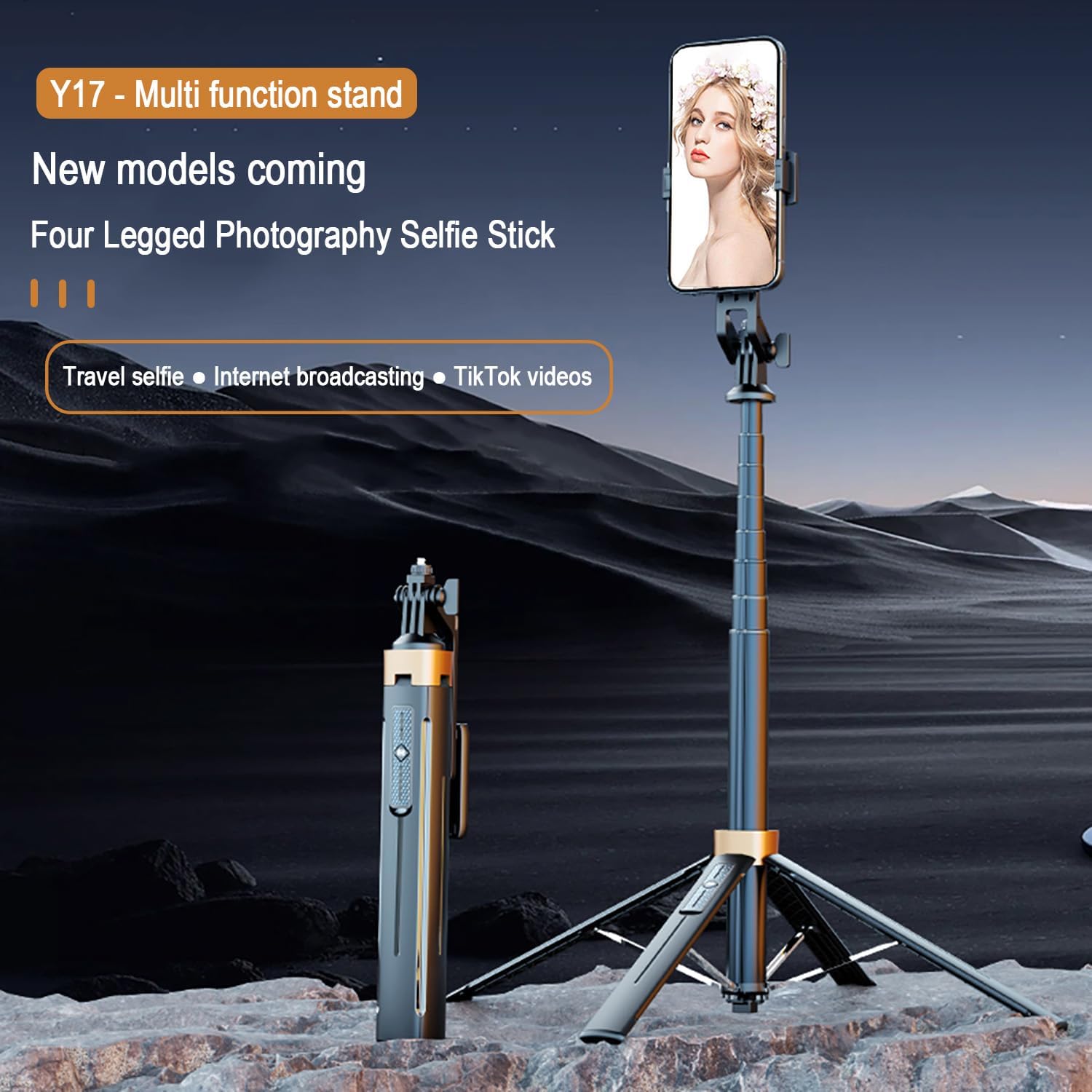 Maliben | 70" Foldable Bluetooth Quad-Pod Selfie Stand