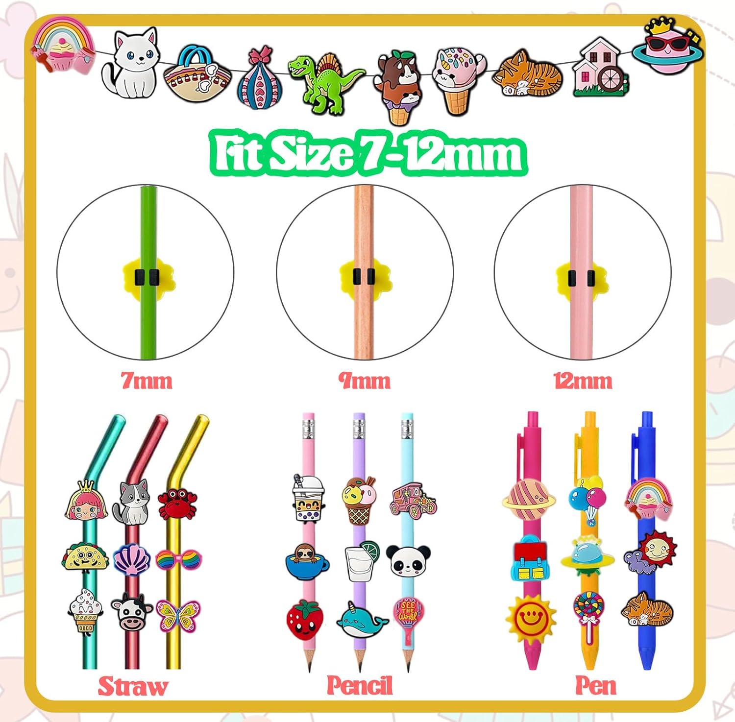 Maliben | 100 Pcs Cute Pencil Topper Decoation