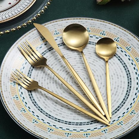Maliben | Minimalist Luxury Cutlery Set – 20 Pieces, Titanium & Stainless Steel