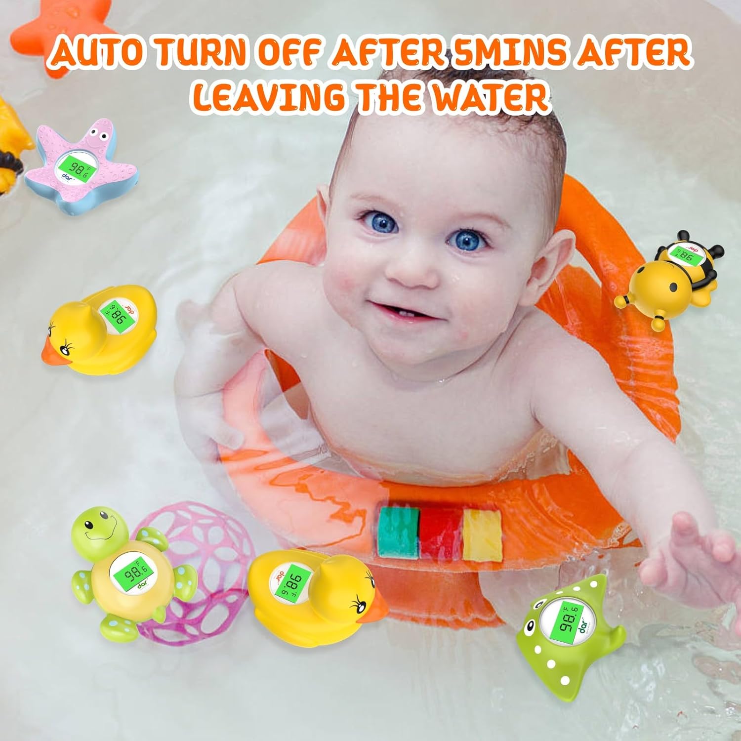Maliben | Aquaveilig Baby Bath Thermometer – Digital Display With 3 Colors And Temperature Warning