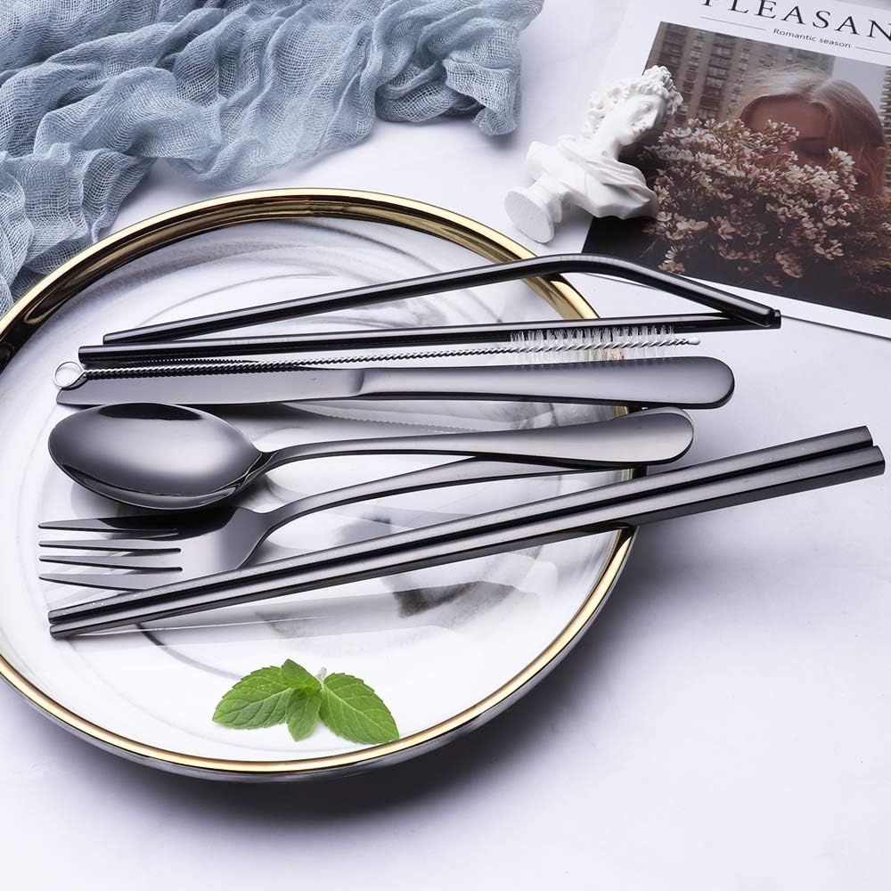 Maliben | Cutlery Set Gocutlery | 4-Piece For On The Go | Stainless Steel & Bpa-Free | With Transport Case