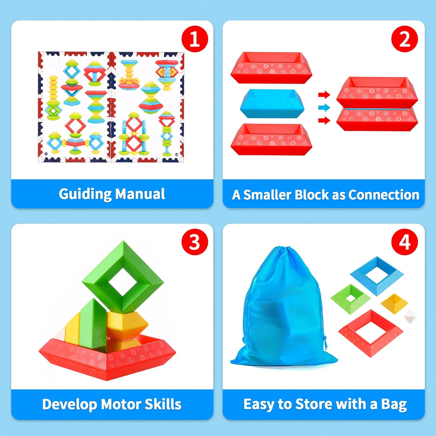 Maliben | Multifunctional Montessori Blocks - Stimulate Creativity For Children