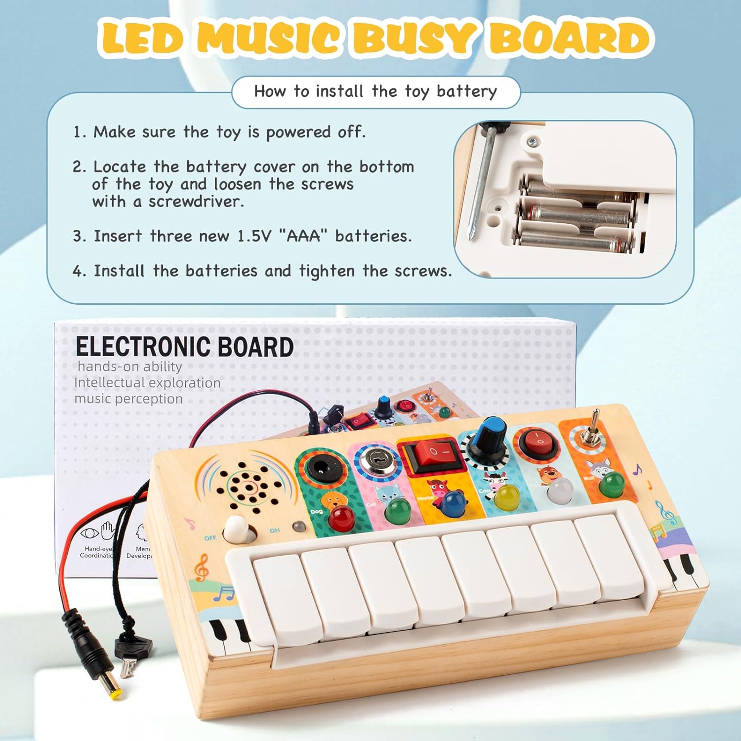 Maliben | Piano Busy Board - Creative Musical Experience For Babies