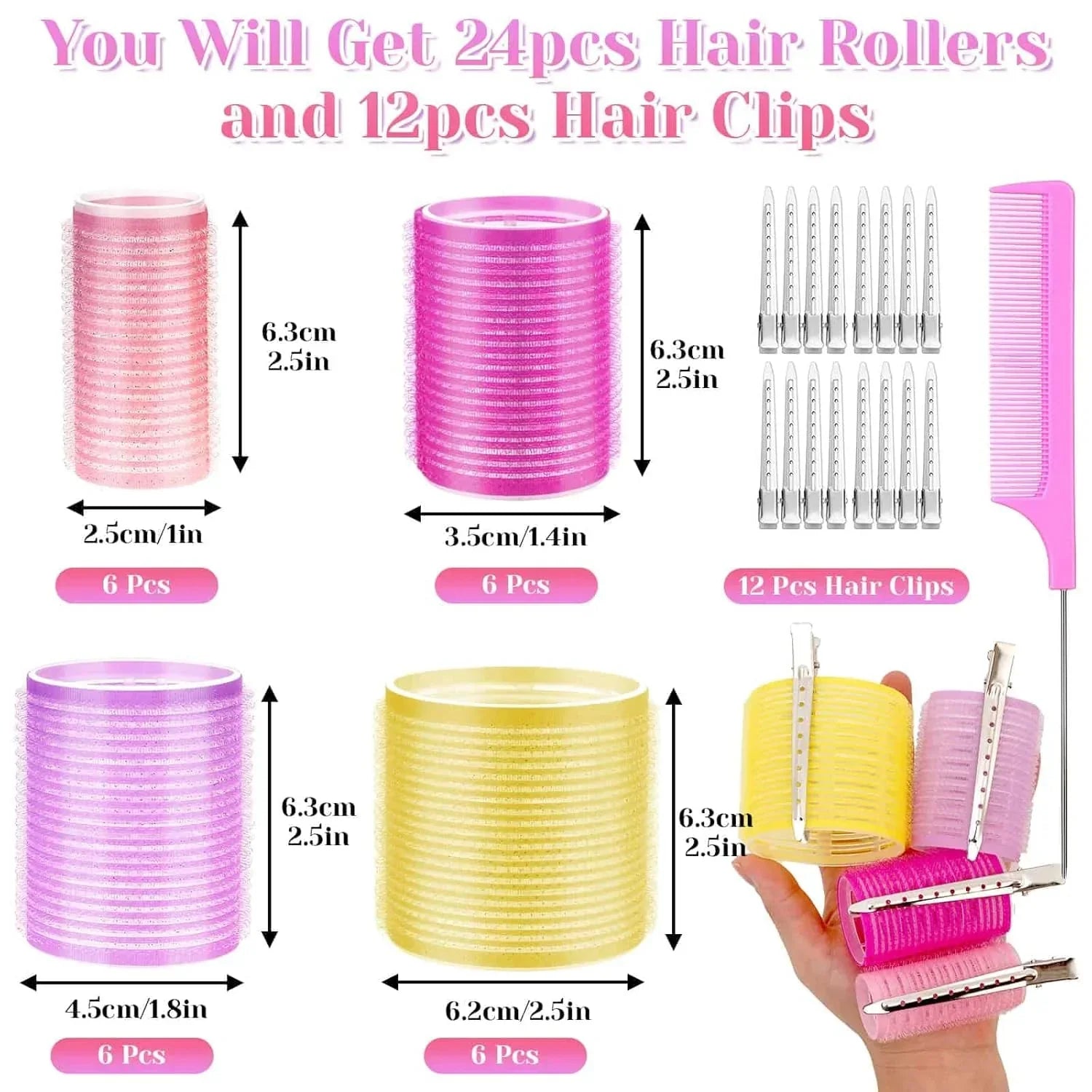 Maliben | Self-Adhesive Hair Rollers | For Voluminous And Long-Lasting Curls