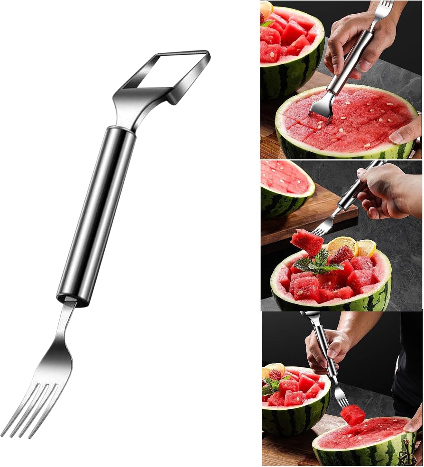 Maliben | Woyuosn 2-In-1 Stainless Steel Watermelon Fork Slicer