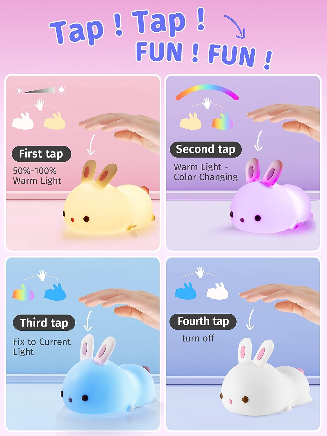 Maliben | Rabbitdream Nightlight Magical Rabbit With Color Changing Led Light