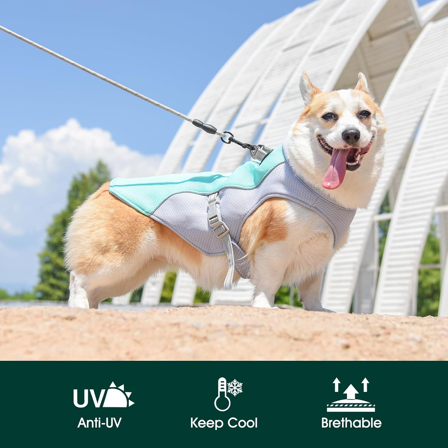 Maliben Summer Reflective Dog Cooling Vest & Quick-Release Harness