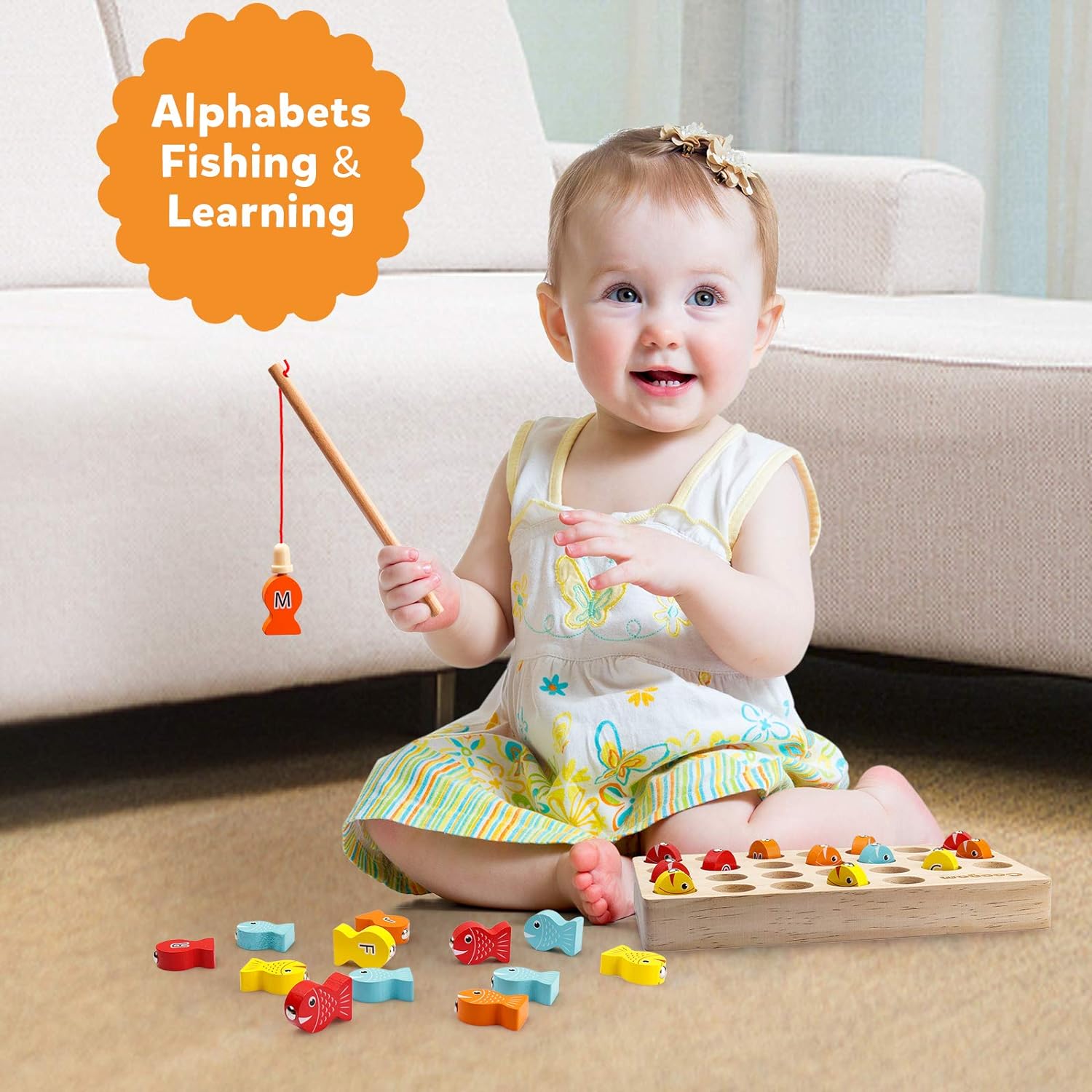 Maliben | Enchanting Wooden Magnetic Fishing Game - Educational Play Fun For Toddlers