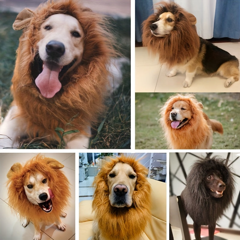 Maliben | Dog Realistic Lion Mane Halloween Costume | Adjustable Lightweight