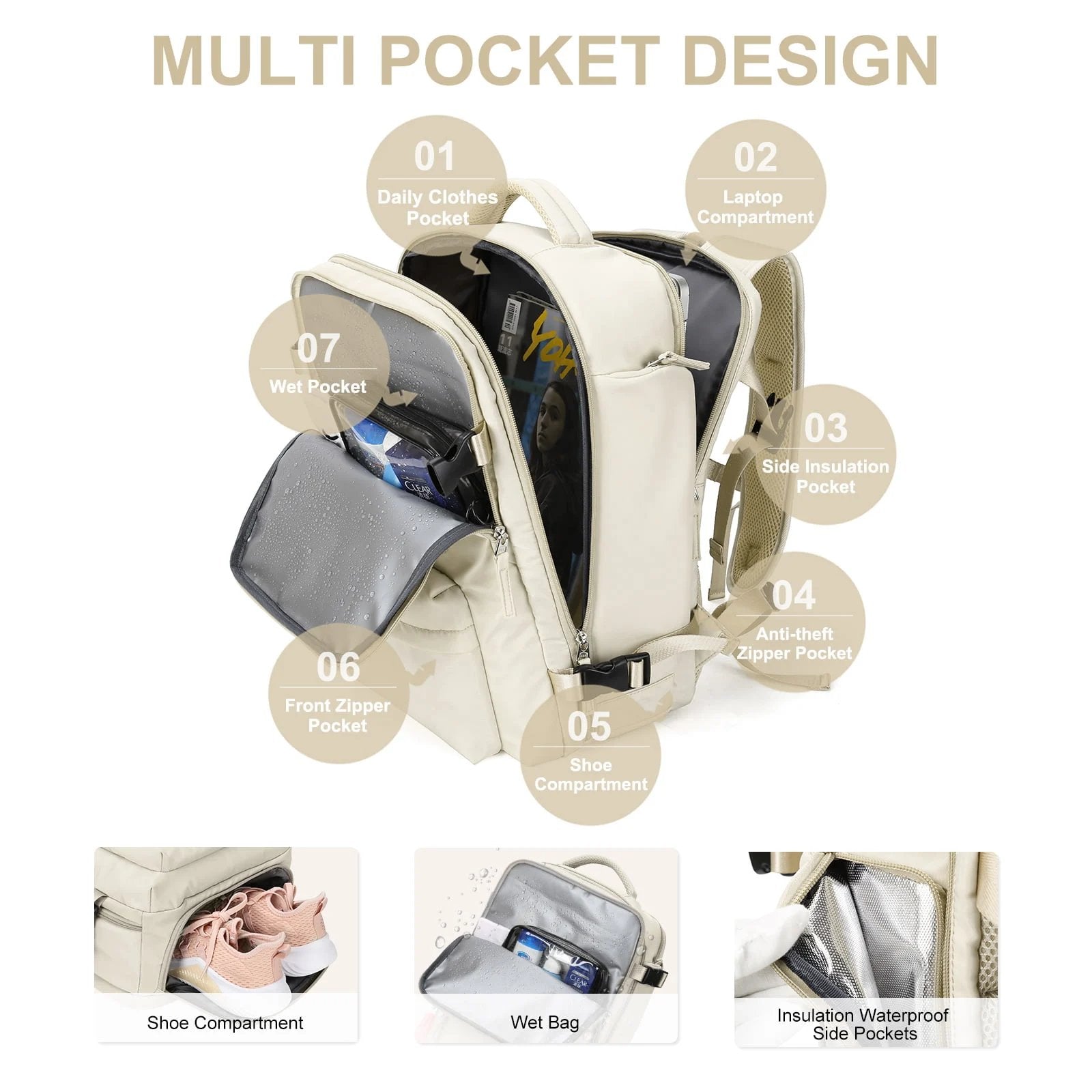 Maliben | Women Waterproof Travel Backpack For Hiking