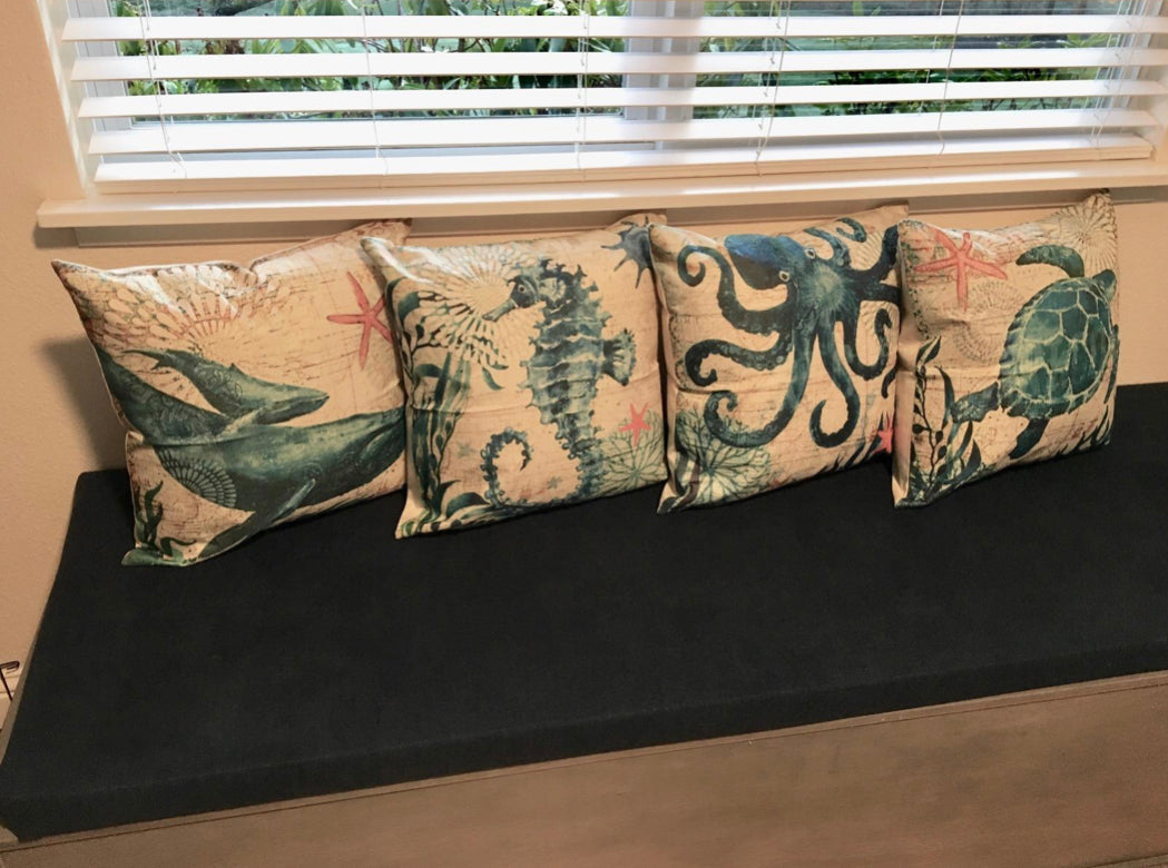 Maliben | Cushion With Sea Life Motif For Decoration