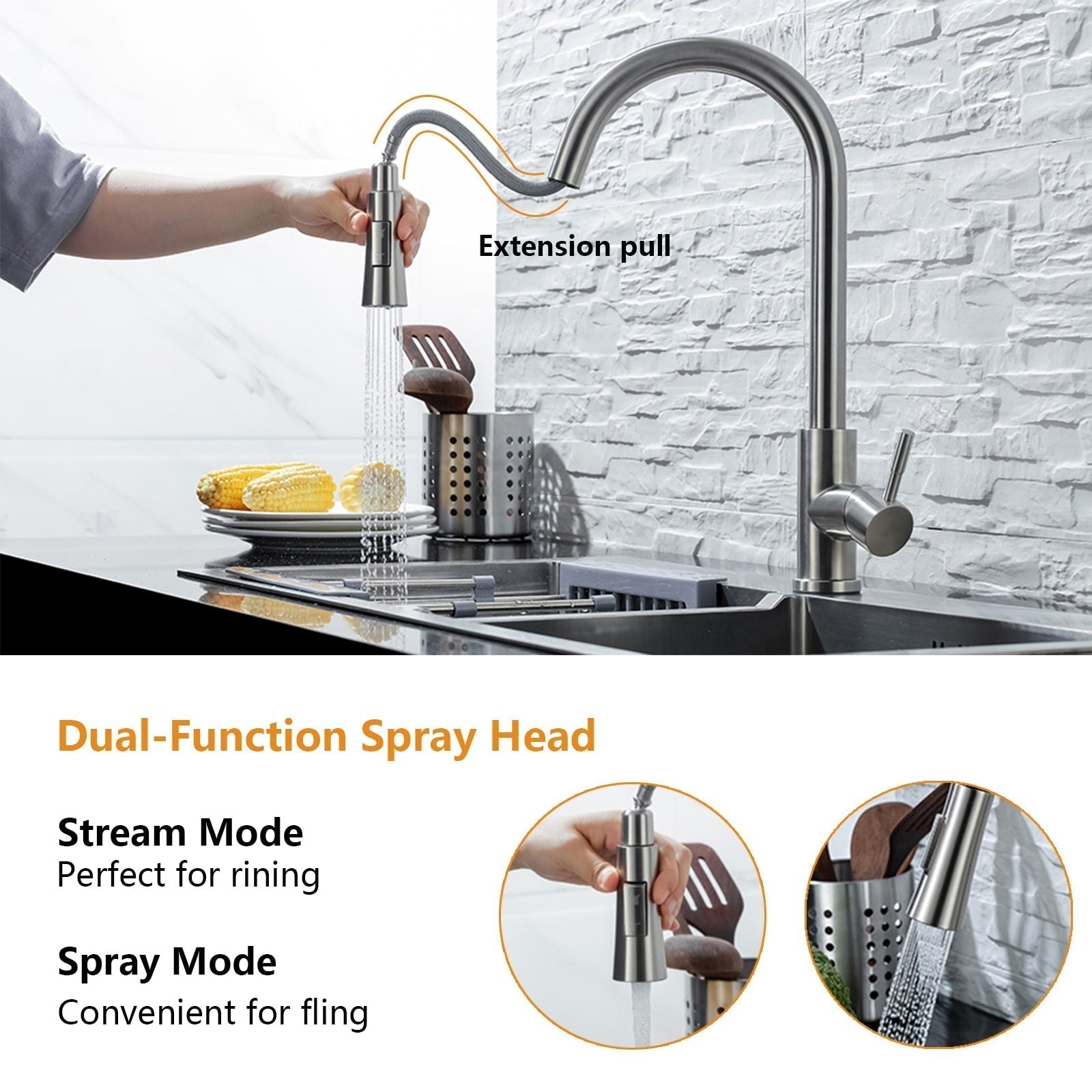 Maliben | Kitchen faucet with pull-out and sensor