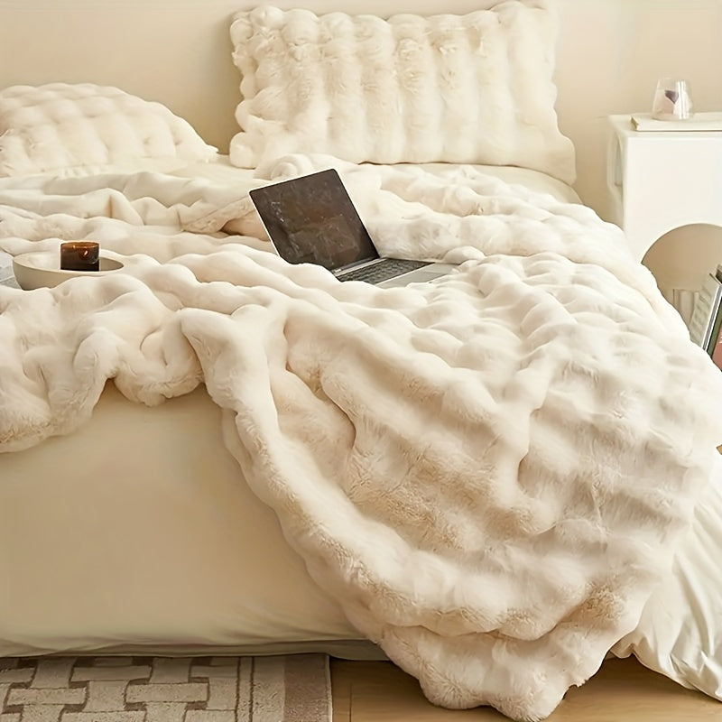 Maliben | Elegant Rabbit Fleece Blanket - Luxury And Durable