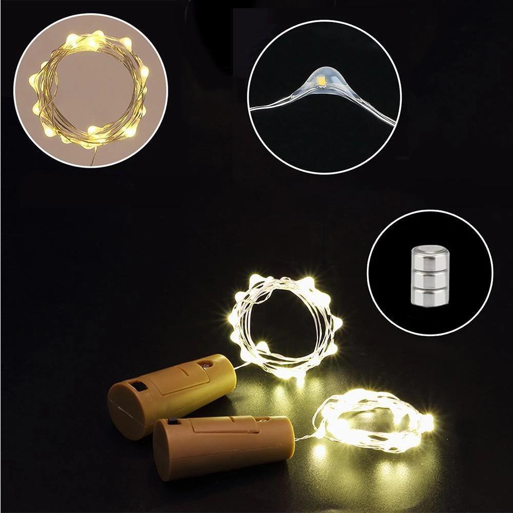 Maliben | LED Wine Bottle Lamps Cork Night Light DIY Decoration Lift - 5/10 PCS