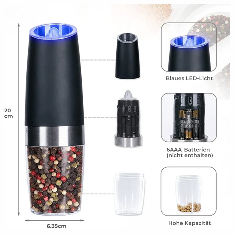 Maliben | Electric Gravity Induction Salt And Pepper Mill
