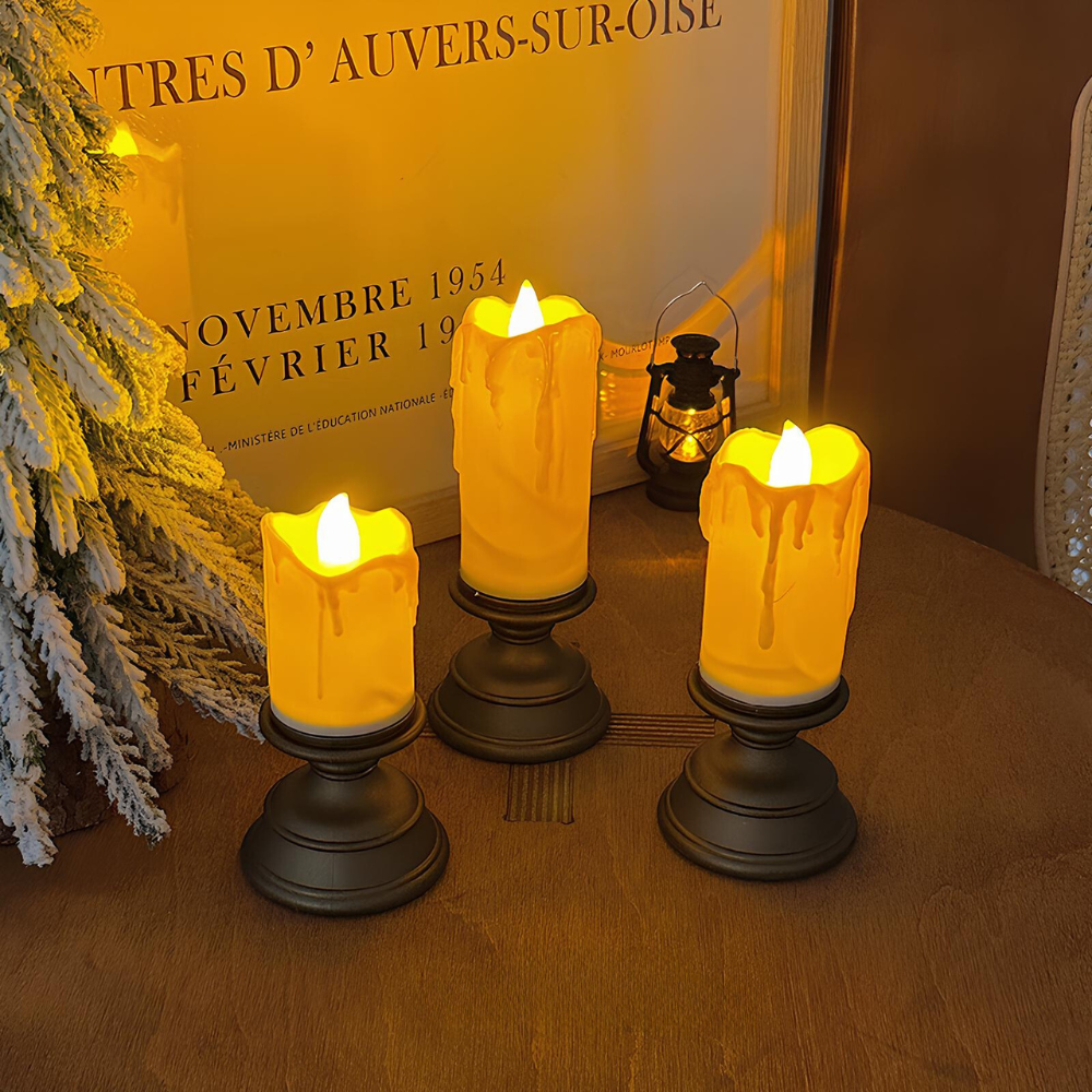 Maliben | Led Candles Lumiflame | Flickering Real Wax Effect | Safe & Energy Saving | Various Sizes & Designs