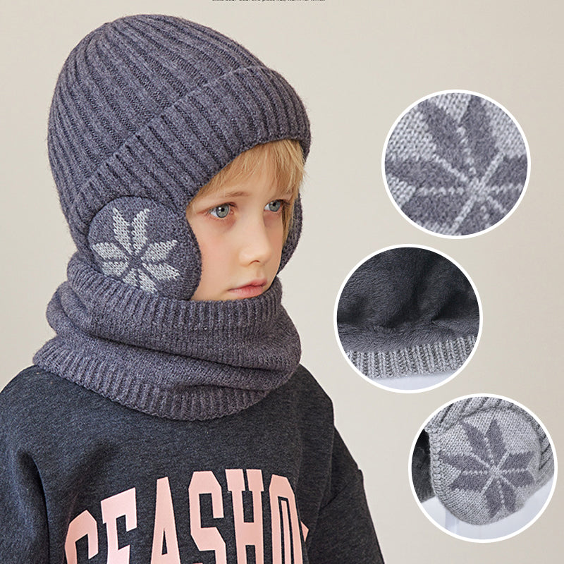 Maliben | Kids Winter Fleece Scarf Suit Knit Hat