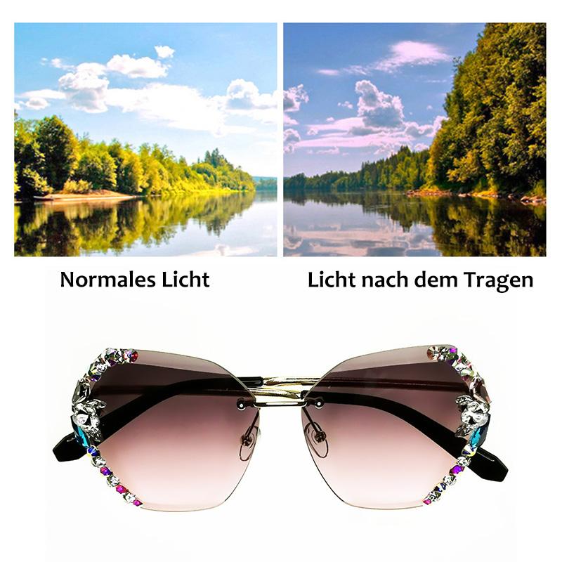 Maliben | 2022 Vintage Fashion Rimless Crystal Sunglasses