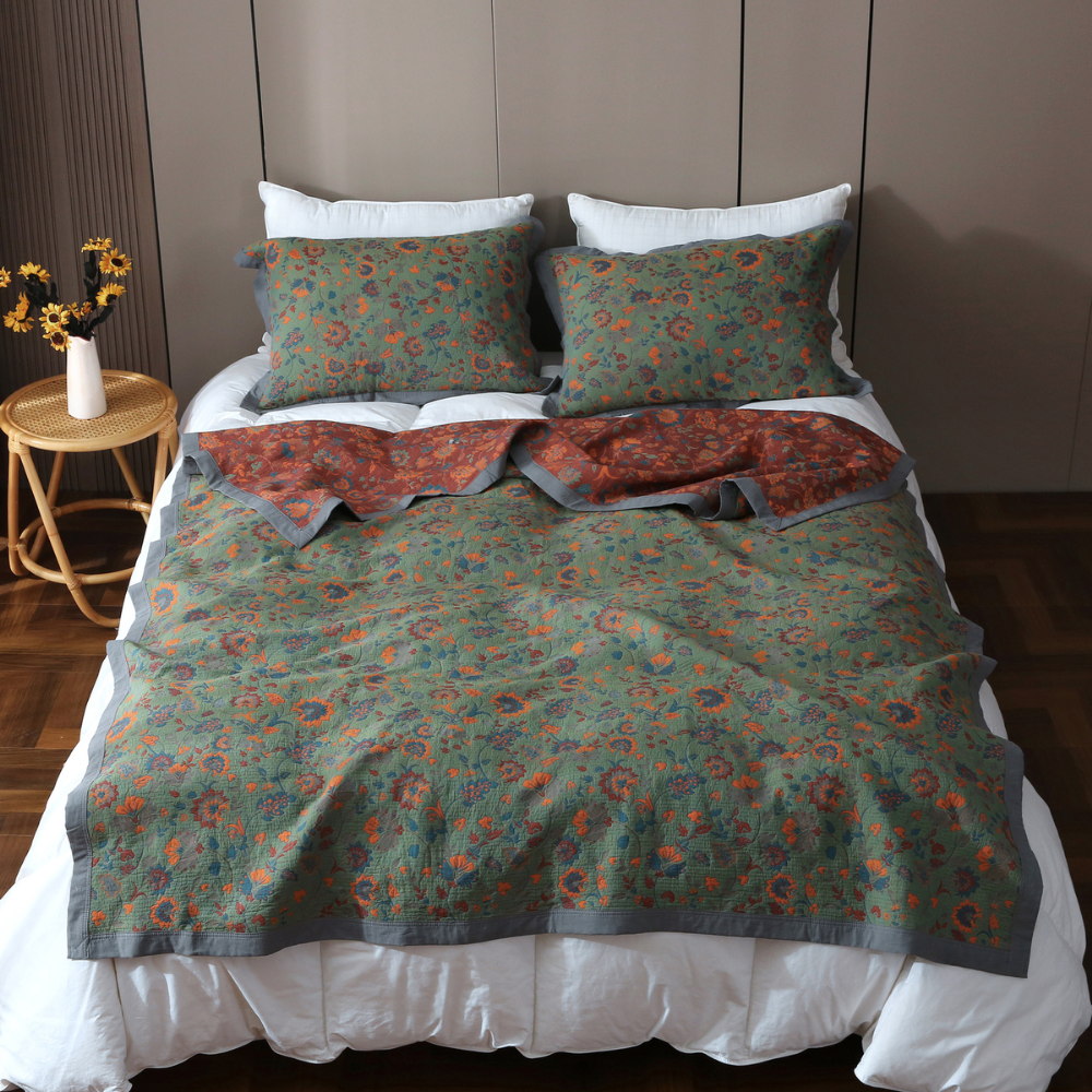 Maliben | Gothel™ Retro Flower Blanket – Luxury Vintage Atmosphere