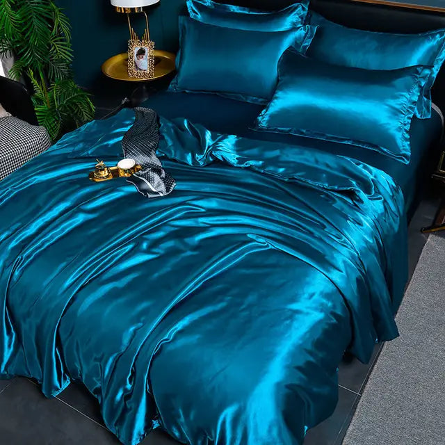 Maliben | Luxury Solid Satin Duvet Cover - Silkserenity