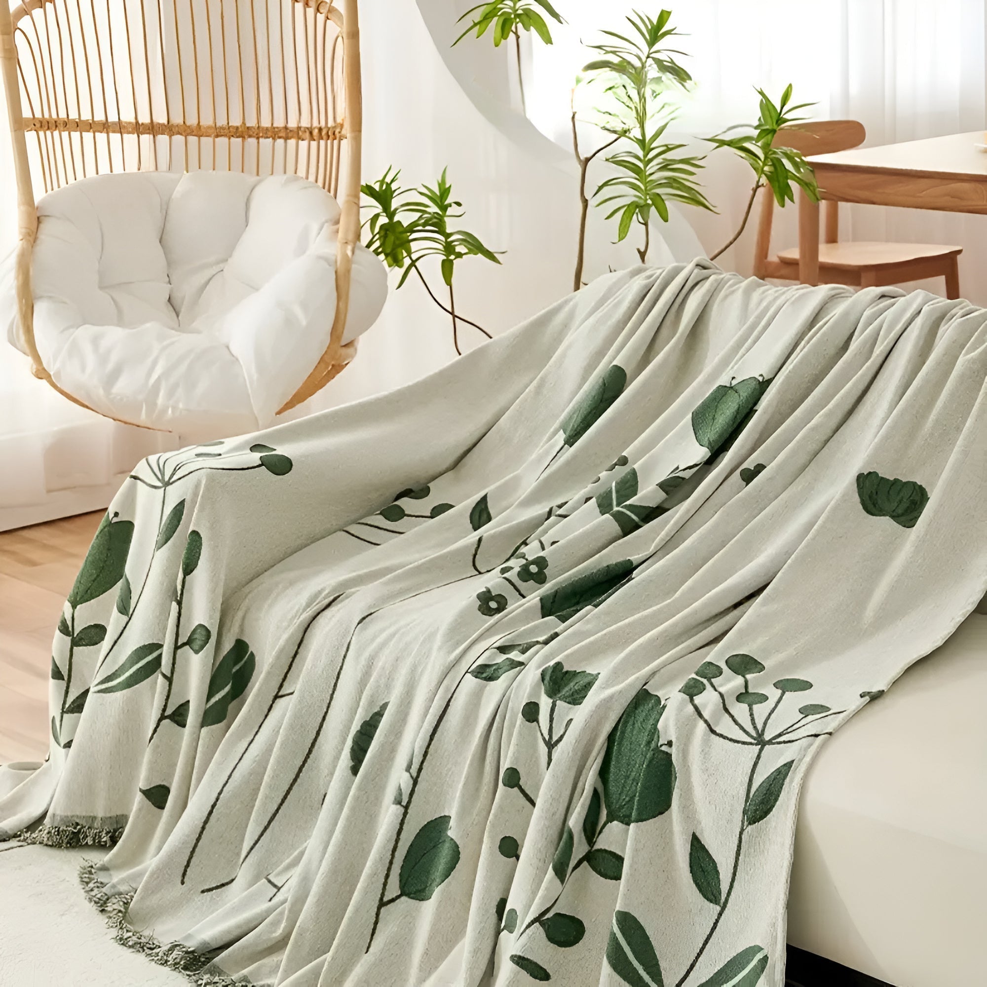 Maliben | Modern Bloom Reversible Sofa Cover