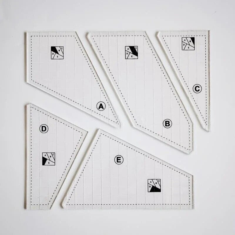 Maliben Quilting Cutting Template Set — Non-Slip Acrylic Guide