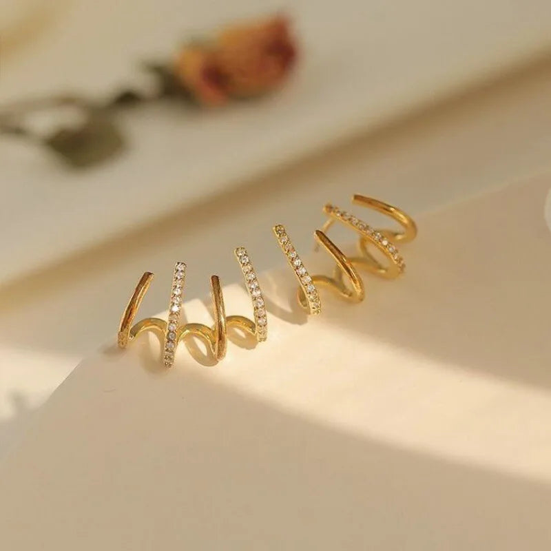 Maliben | Women’S Twist Earrings | Lightweight Statement Jewelry | Hypoallergenic Finish