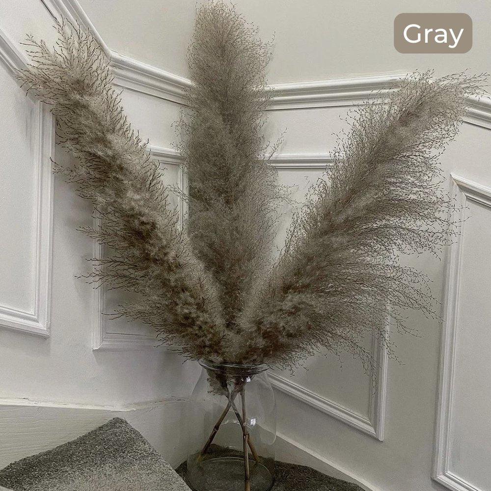 Maliben | 80 Cm Natural, Real Dried Pampas Grass Bouquet (White / Beige / Gray) │ Fluffy Feather For Modern Boho Home Decor