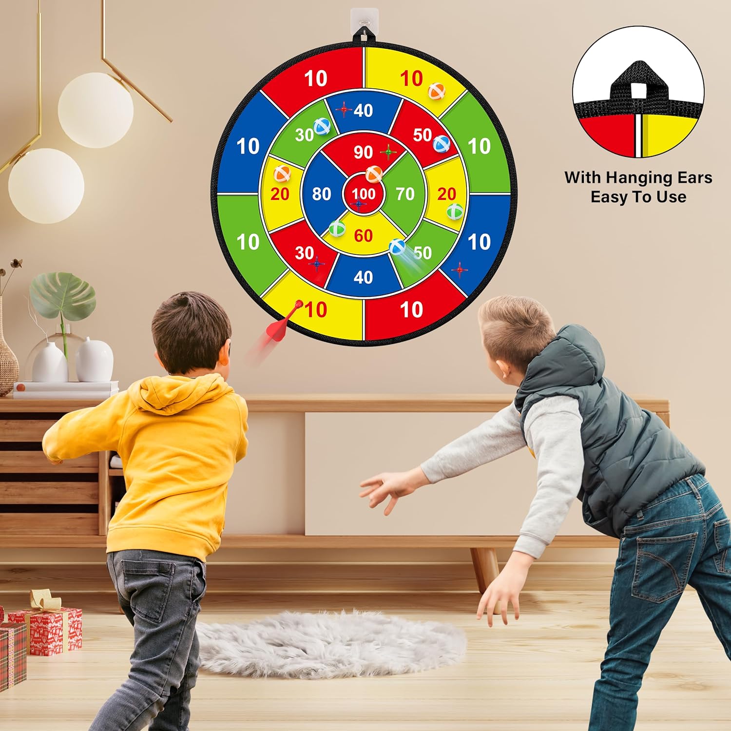 Maliben | Large Double-Sided Dartboard For Kids – Play, Learn And Relax