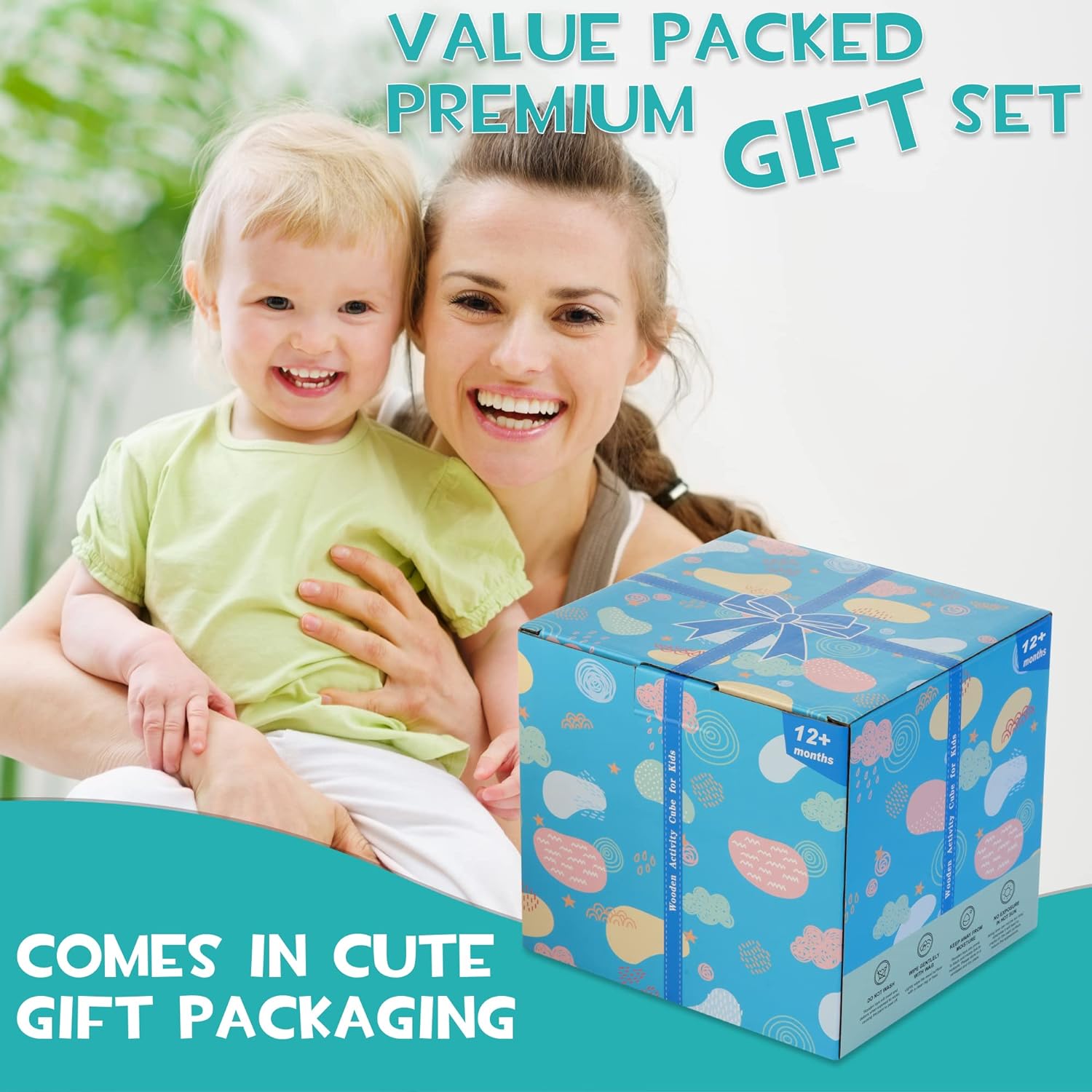 Maliben | Stylish 8-In-1 Montessori Activity Cube - Educational Play Fun For Babies