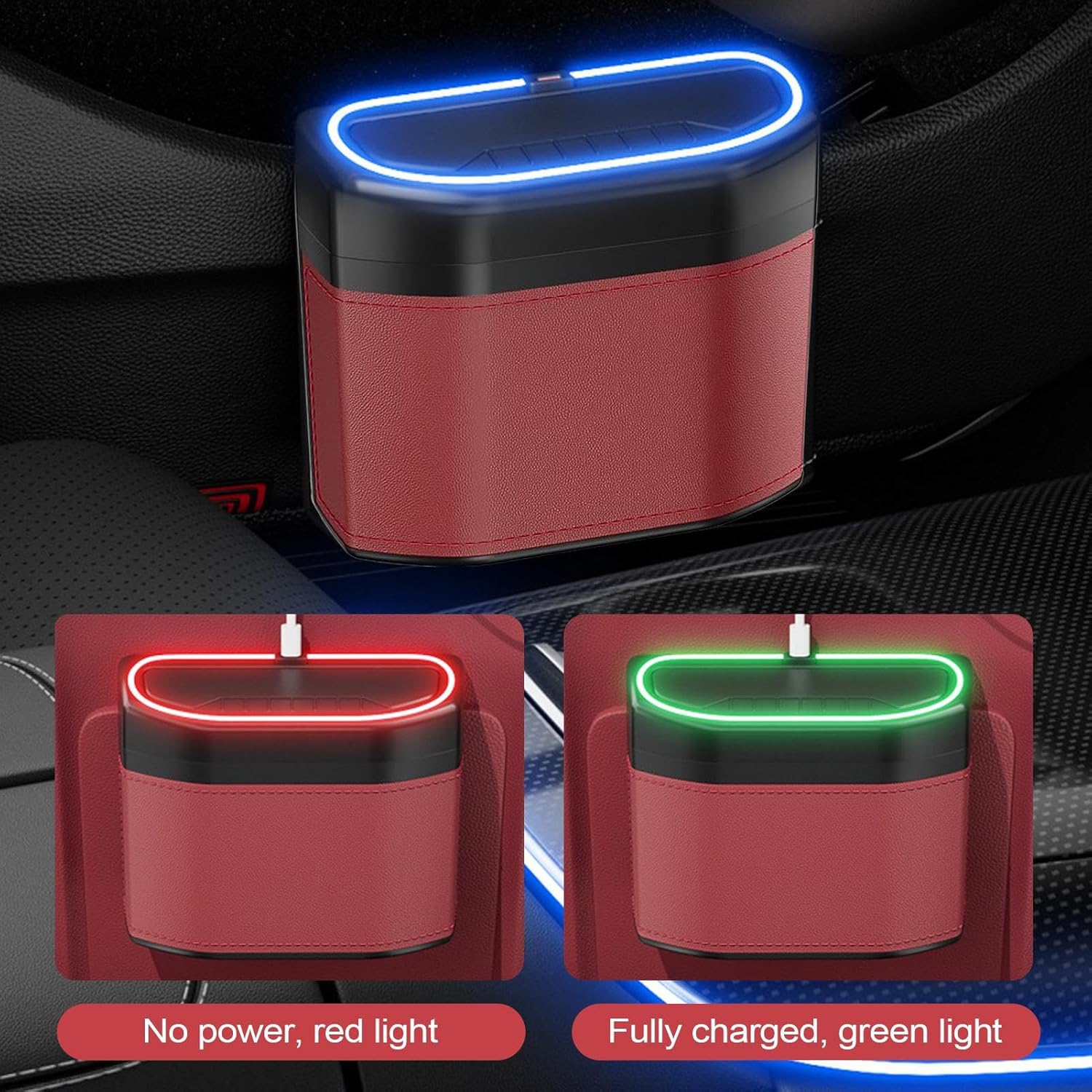 Maliben | Smell-Proof Car Trash Can With Touch Light – Lurevo