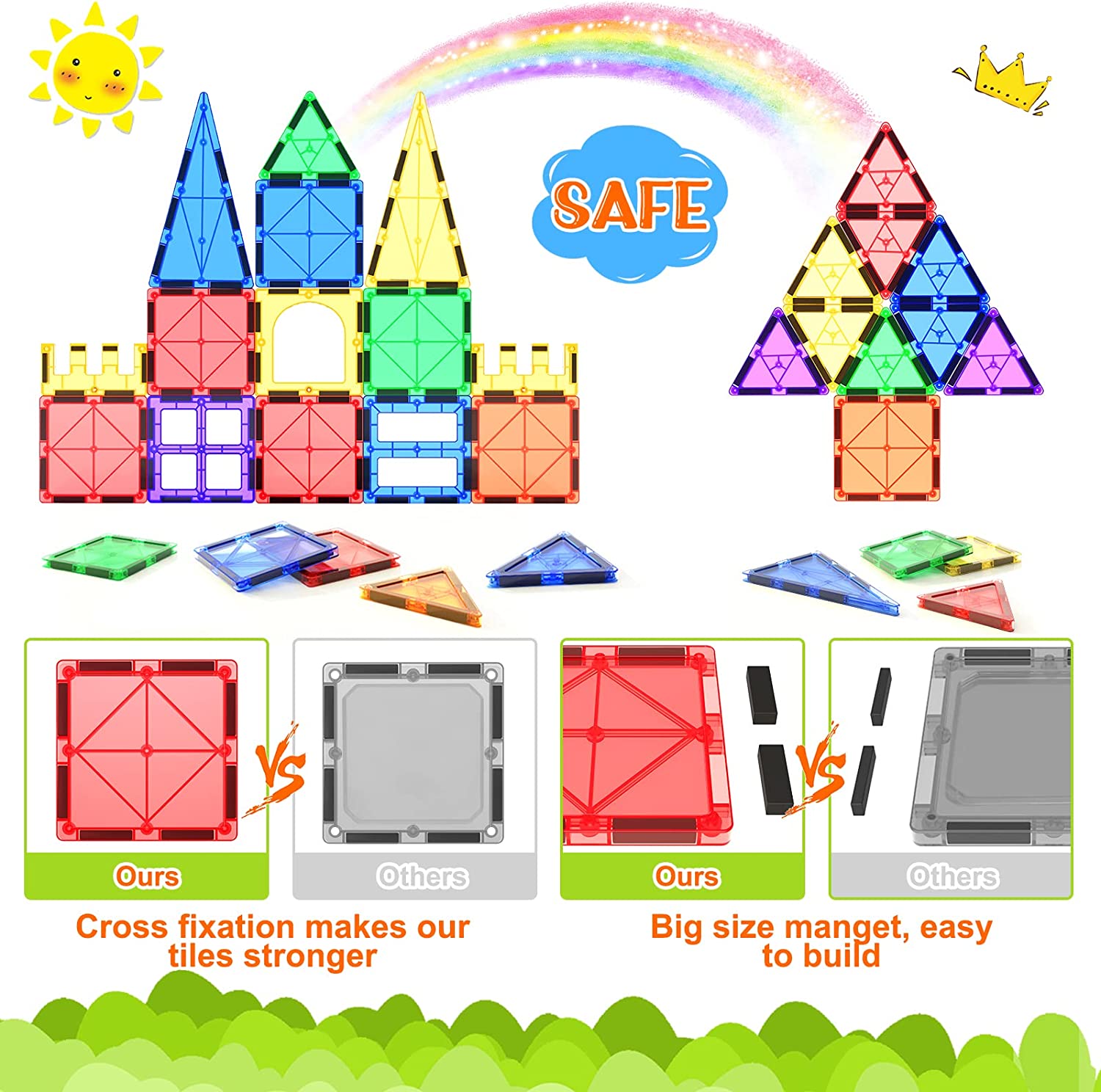 Maliben | Montessori Magnetic Tiles - Discover Endless Building Fun