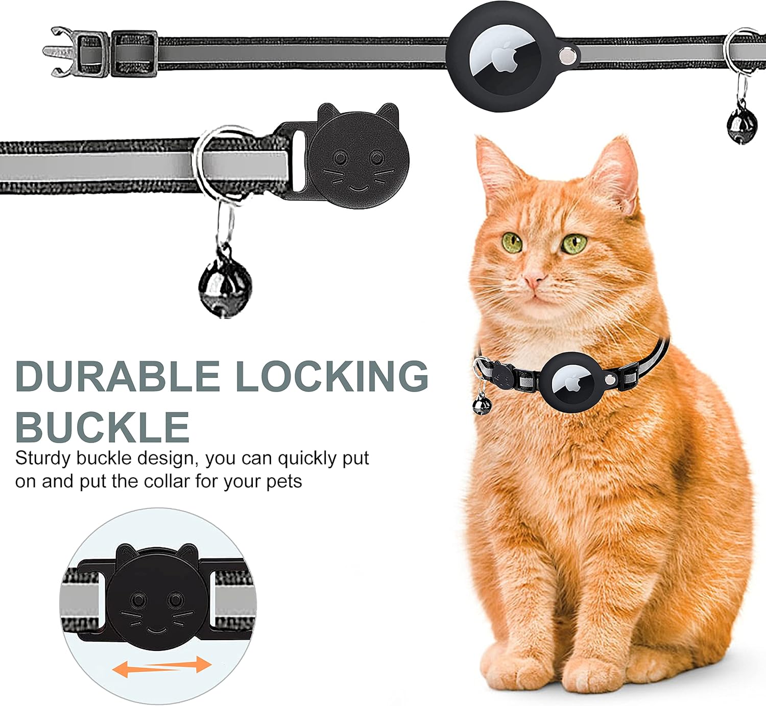 Maliben | Cat GPS Tracker Collar | Quick Release Closure, Reflective Design & Durable for Outdoor Safety Adventures