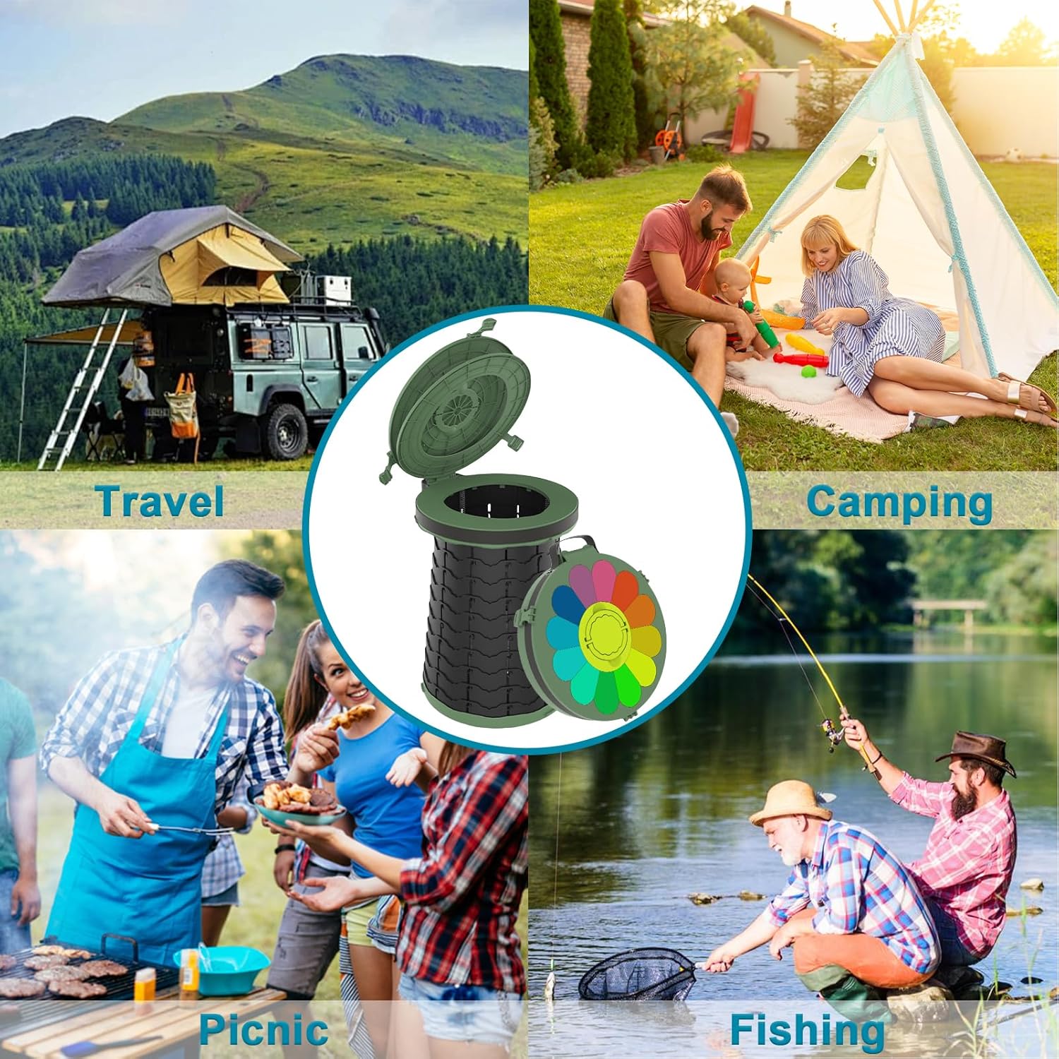 Maliben | Portable Toilet With Adjustable Height – Campmate