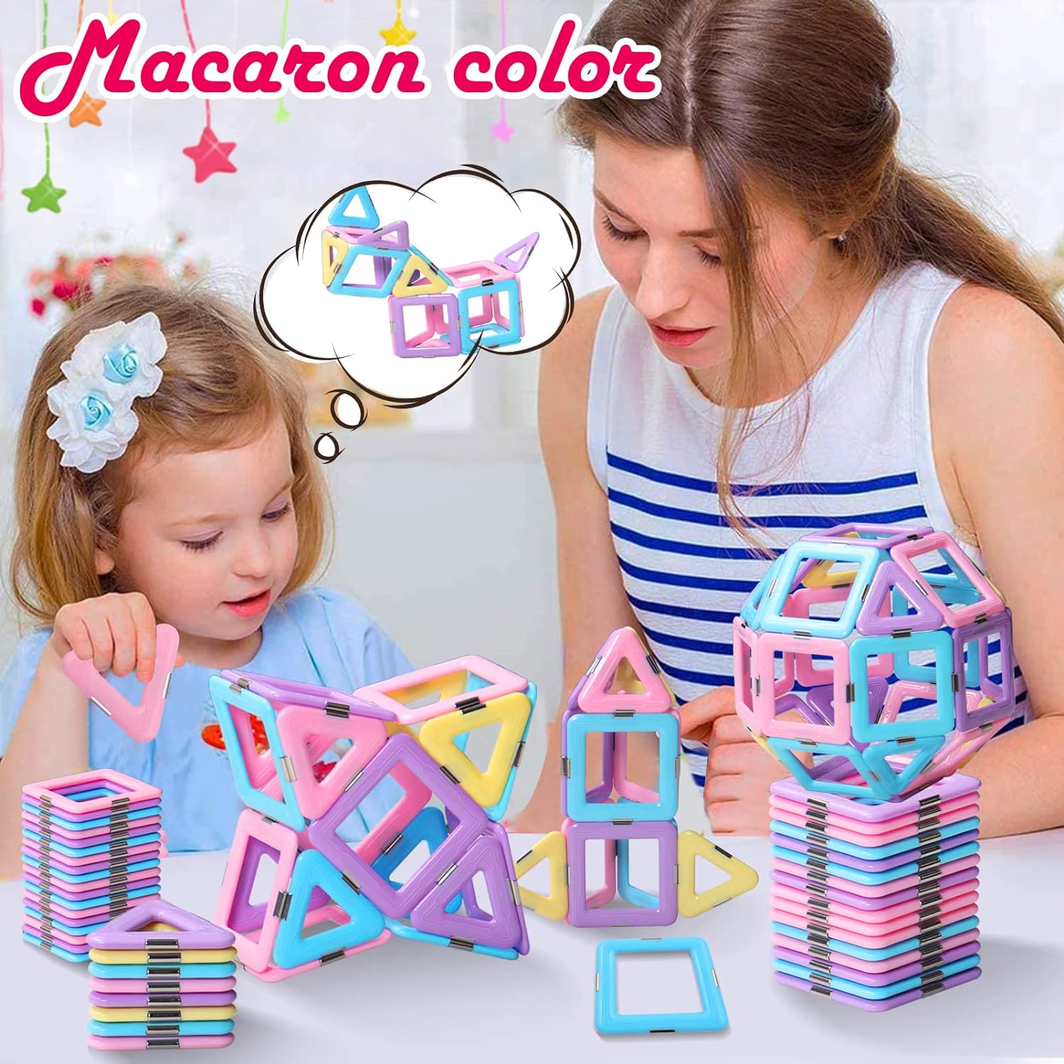 Maliben | Magnetic Tiles Toy Set - Create Endless Building Adventures