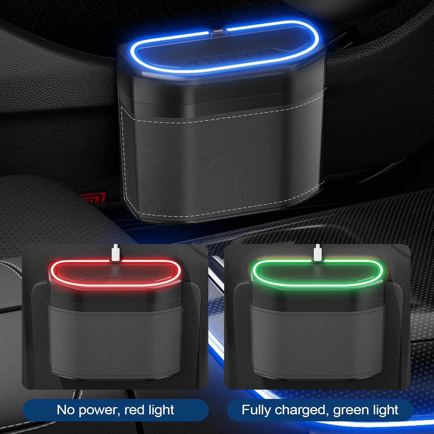 Maliben | Smell-Proof Car Trash Can With Touch Light – Lurevo