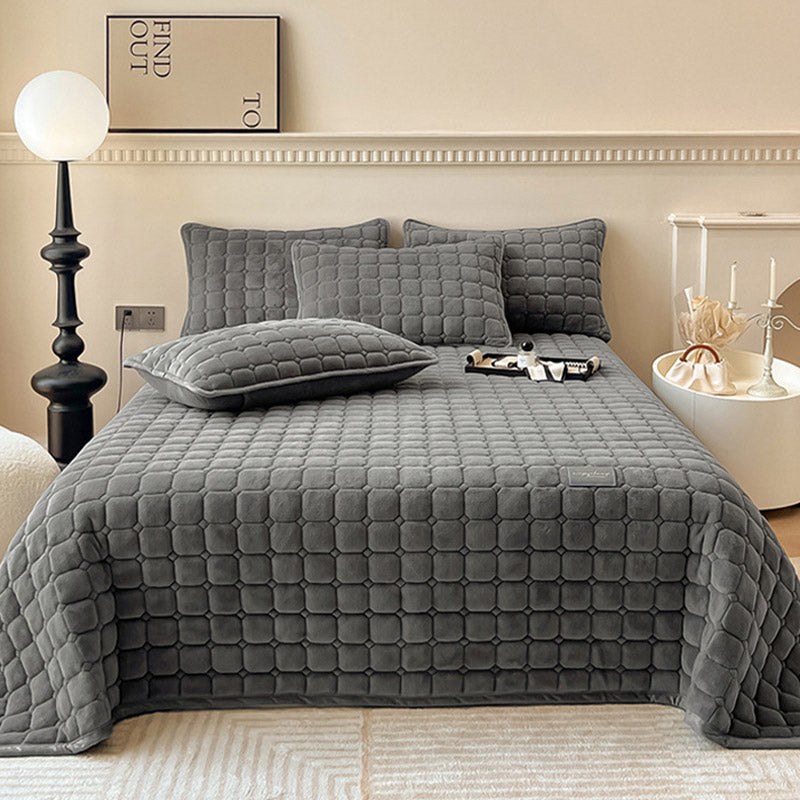 Maliben | Modern Soft Throw Blanket with Square Texture – Stylish Fluffy Bed & Sofa Cover