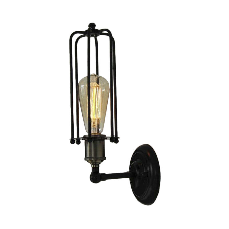 Maliben 1 Head floor lamp Vintage industrial tube cage shading metal mini wall light...