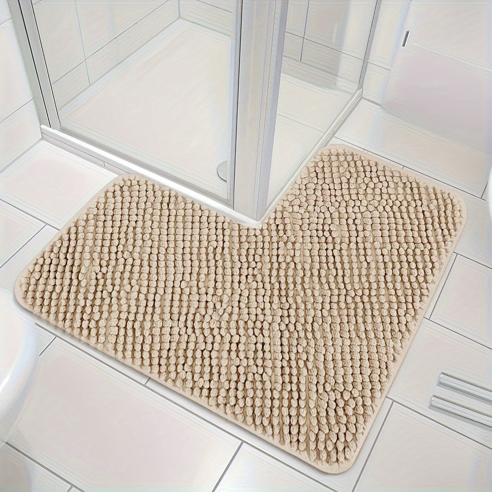 Maliben | Hoekzacht L-Shaped Shower Mat – Plush Non-Slip Bath Mat With High Absorbency