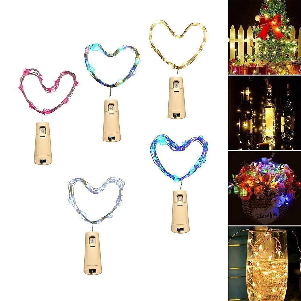 Maliben | LED Wine Bottle Lamps Cork Night Light DIY Decoration Lift - 5/10 PCS