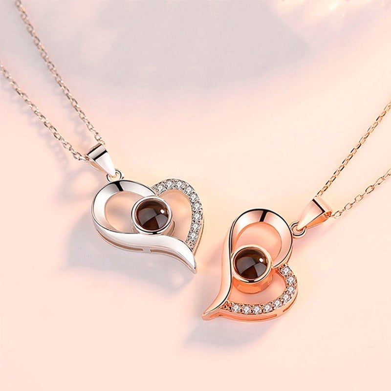 Maliben | Love Projection Heart Necklace (I Love You In 100 Languages)