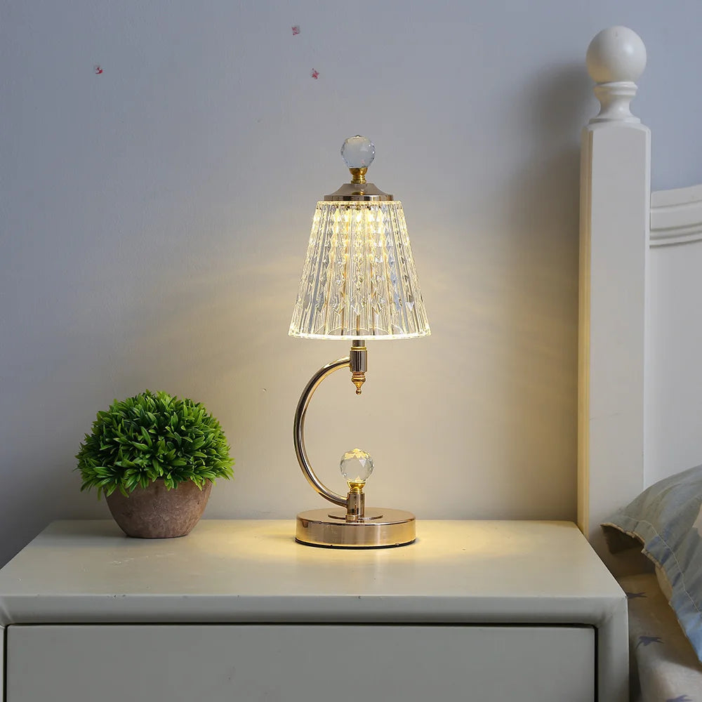 MAliben | Vintage Crystal Table Lamp - Elegant Vintage Crystal Table Lamp For a Charming Atmosphere
