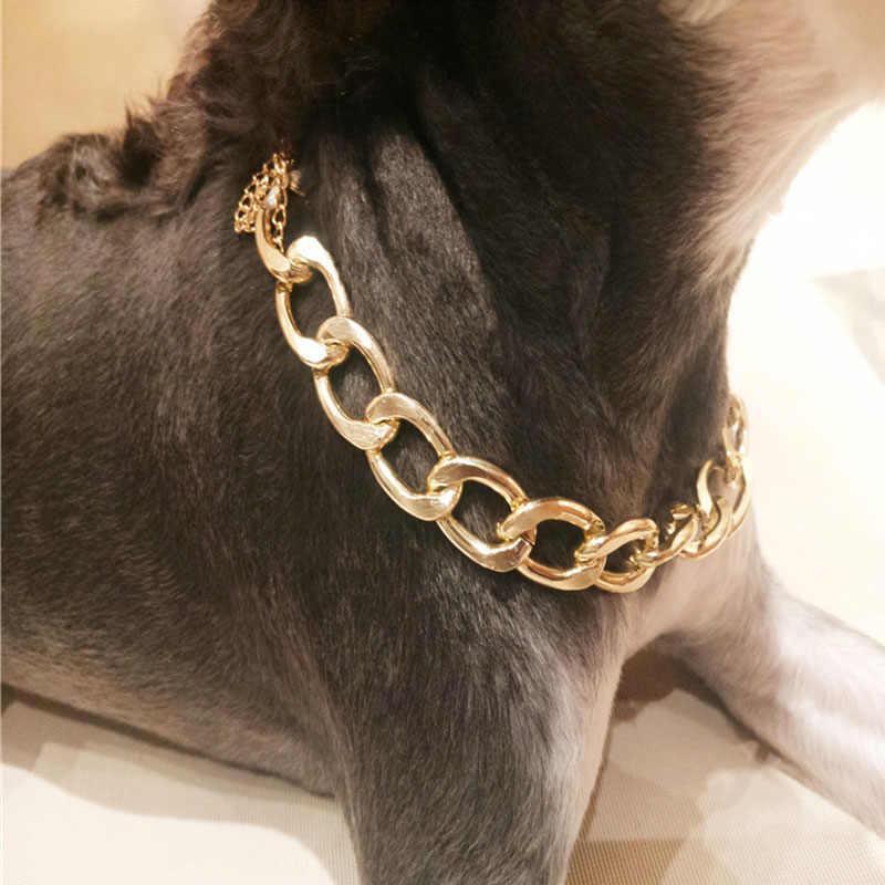 Maliben Thick golden chain pet safety collar