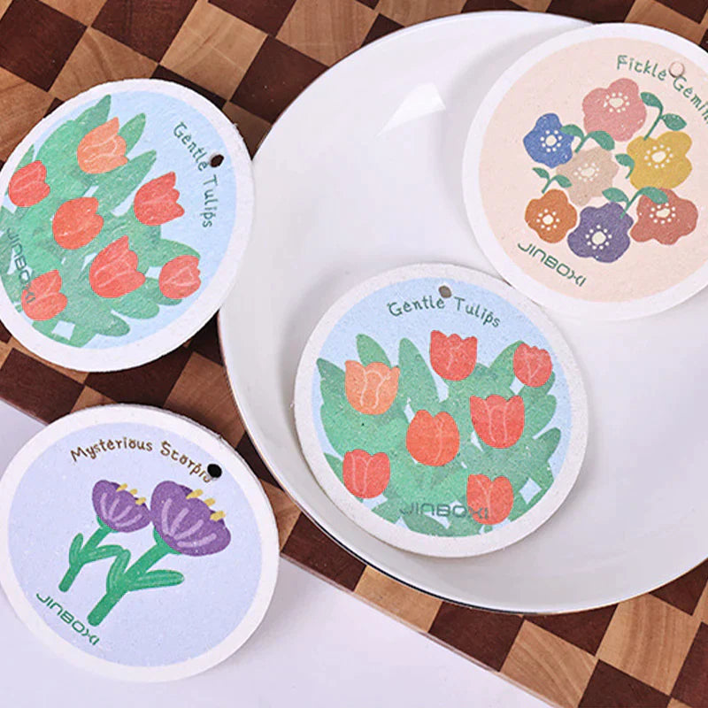 Maliben | Kitchen Flower Print Wood Pulp Cotton Cloth