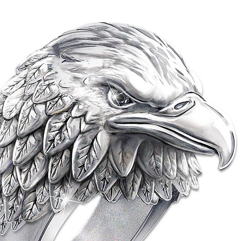 Maliben Men's Eagle Ring — Detailed Statement Biker Ring
